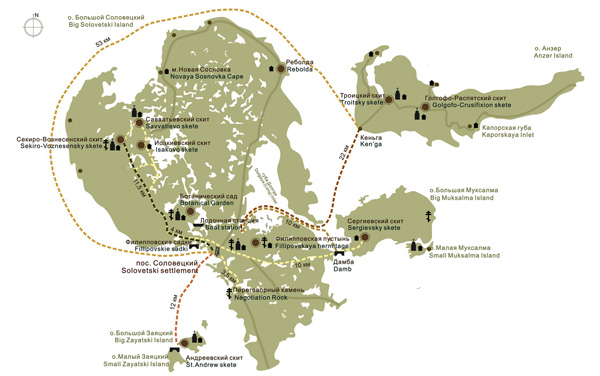Карта Соловецких островов 