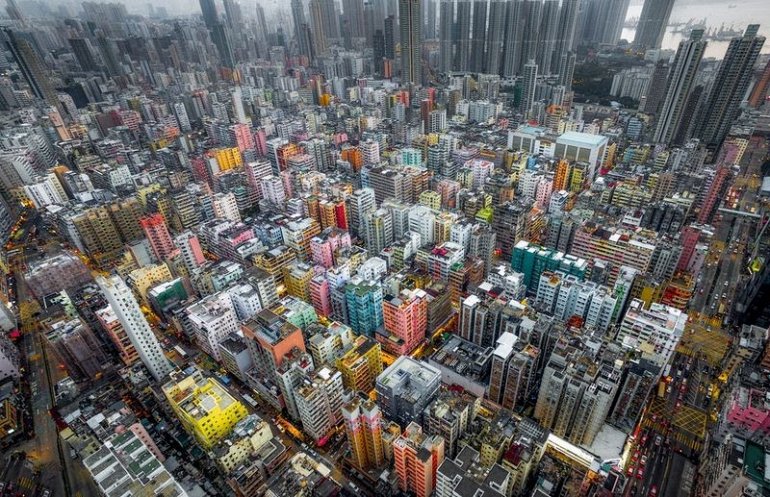 Небоскребы Гонконга с высоты птичьего полета
