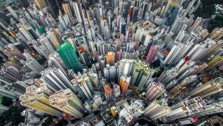 Небоскребы Гонконга с высоты птичьего полета